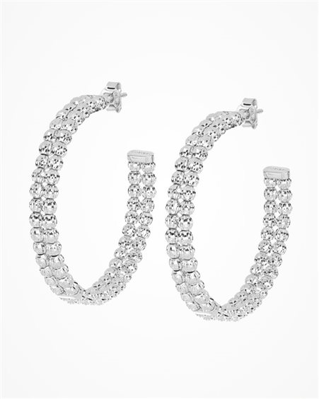 Orecchini Desmos Donna in Argento CRYSTAL HOOP 2F W 25 - CRYSTAL HOOP 2F W 25